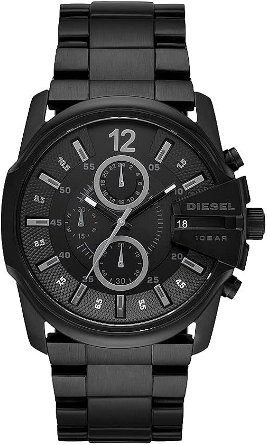 Diesel Master Chief Stainless Steel Chronograph Men's Watch, Color: Black (Model: DZ4180)