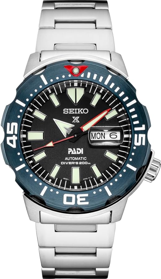 SEIKO SRPE27 Automatic Dive Watch for Men - Prospex PADI Special Edition - LumiBrite Hands, Elapsed Timing Bezel - Water Resistant 200M