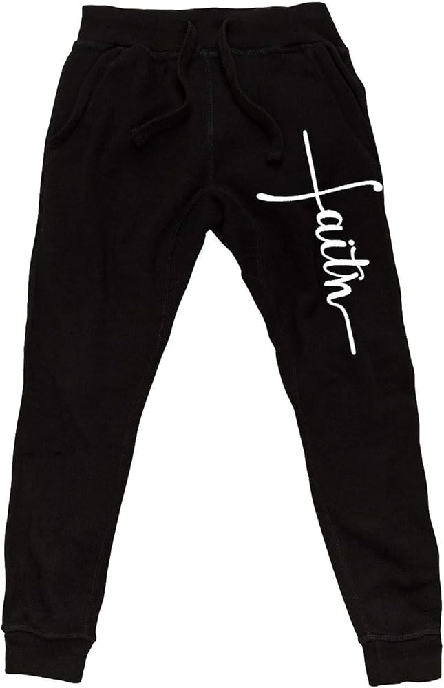 Men's Cross Faith Black Fleece Gym Jogger Sweatpants