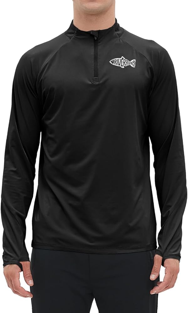 Men's Sun Protection Shirts UPF 50+ 1/4 Zip Up Long Sleeve Rash Guard Fishing Quick Dry Lightweight