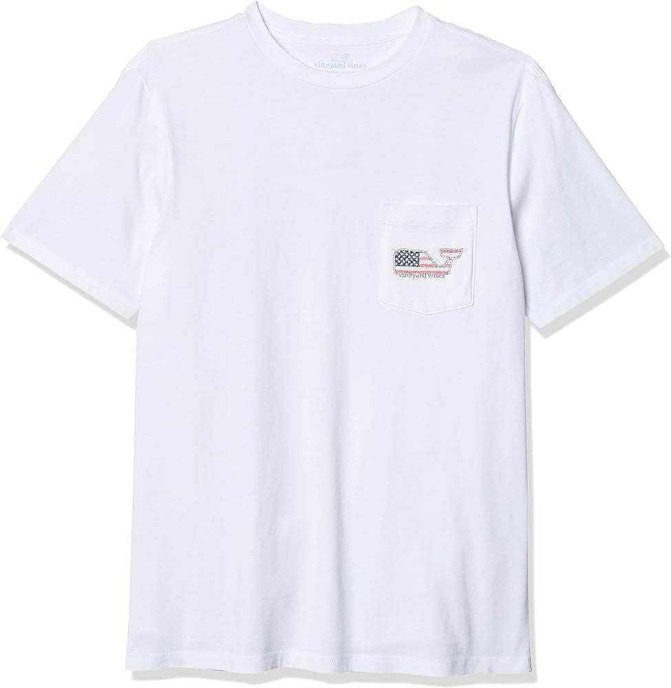 vineyard vines Men's Short-sleeve V V Americana Whale Pocket T-shirt