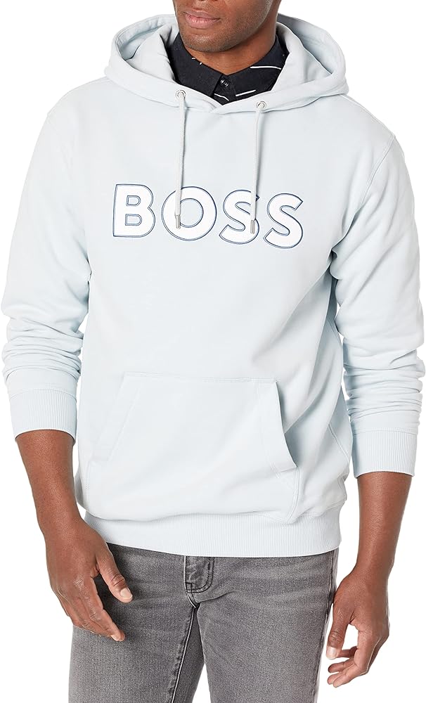 BOSS Men's Bold Logo French Terry Hooded Sweatshirt