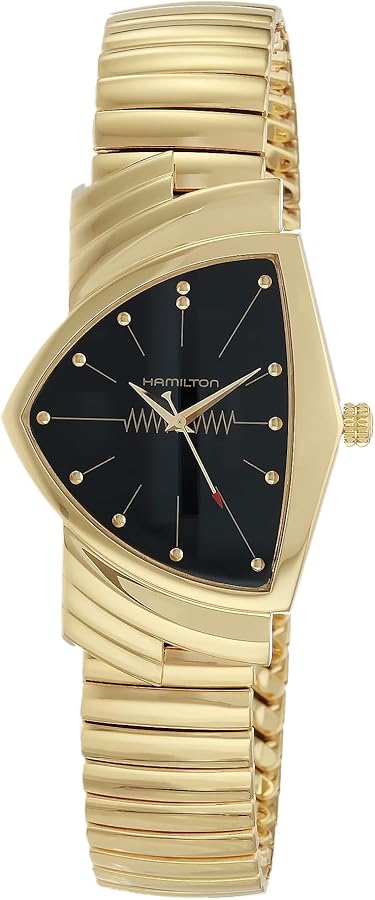 Hamilton Watch Men's Ventura Swiss Quartz Watch with Stainless Steel Strap, 17 (Model: H24301131), Black