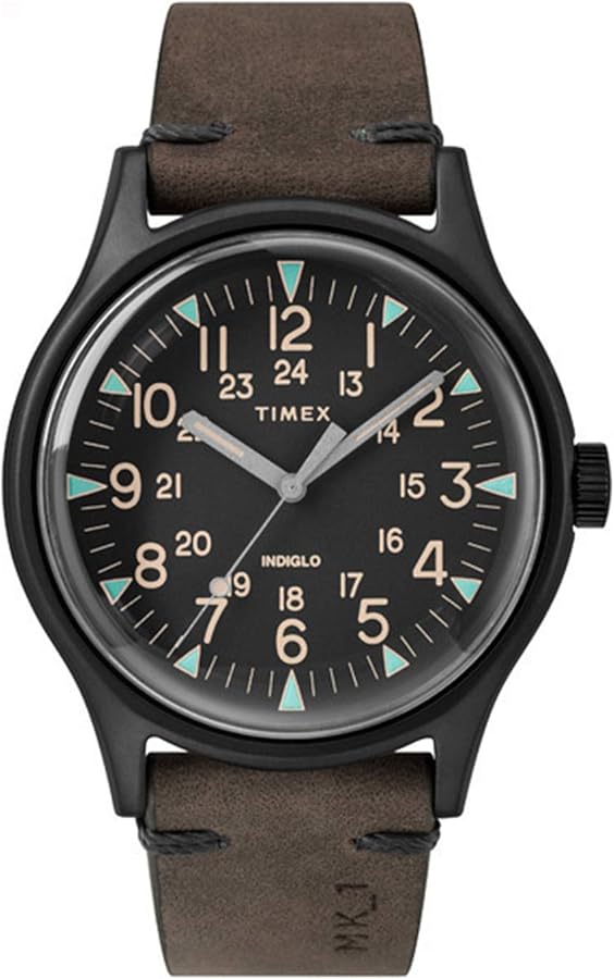 Timex MK1 40 mm Black Stainless Steel Brown Leather Watch TW2R96900