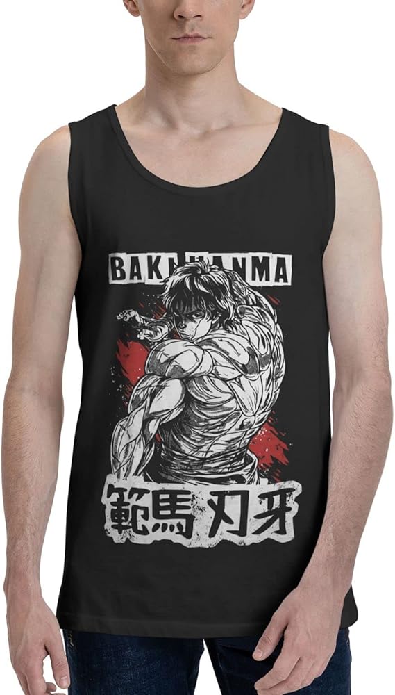 Anime Baki The Grappler Baki Hanma Tank Top Mens Summer Sleeveless Tee Casual Running Workout Sport Vest