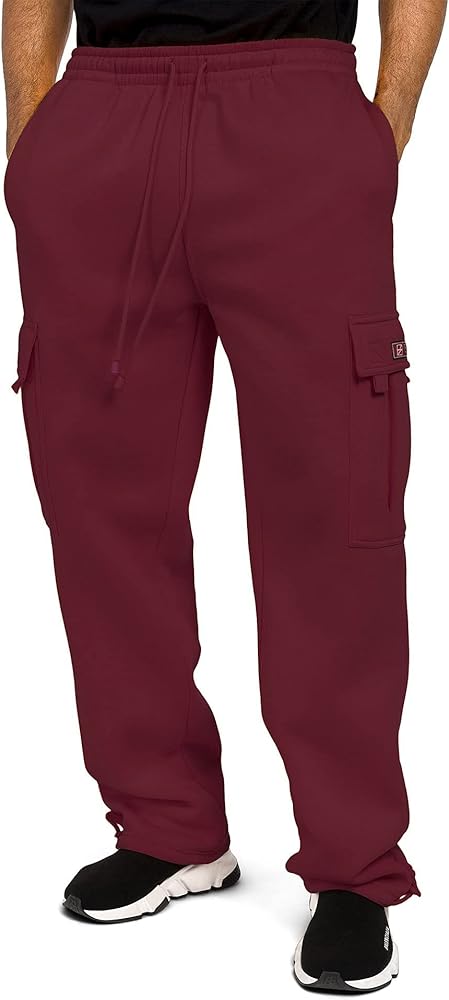 G-Style USA Men's Solid Fleece Heavyweight Cargo Pants