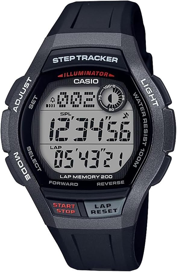 Casio Men's WS- 2000H- 1AVCF Step Tracker Digital Display Quartz Black/Black Watch