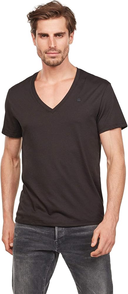 G-STAR RAW Men's Base Heather V Neck Tee Short Sleeve