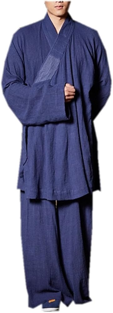 Zen Clothing Sets Monk Buddhist Outfit Long Shirt Wide Leg Pants