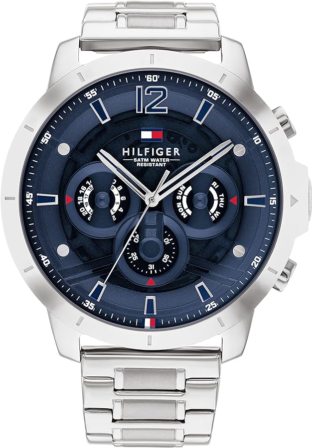 Tommy Hilfiger Men's Casual Watch - Multifunction Stainless Steel Wristwatch - Water Resistant up to 5 ATM/50 Meters - Premium Fashion Timepiece for All Occasions - 50 mm