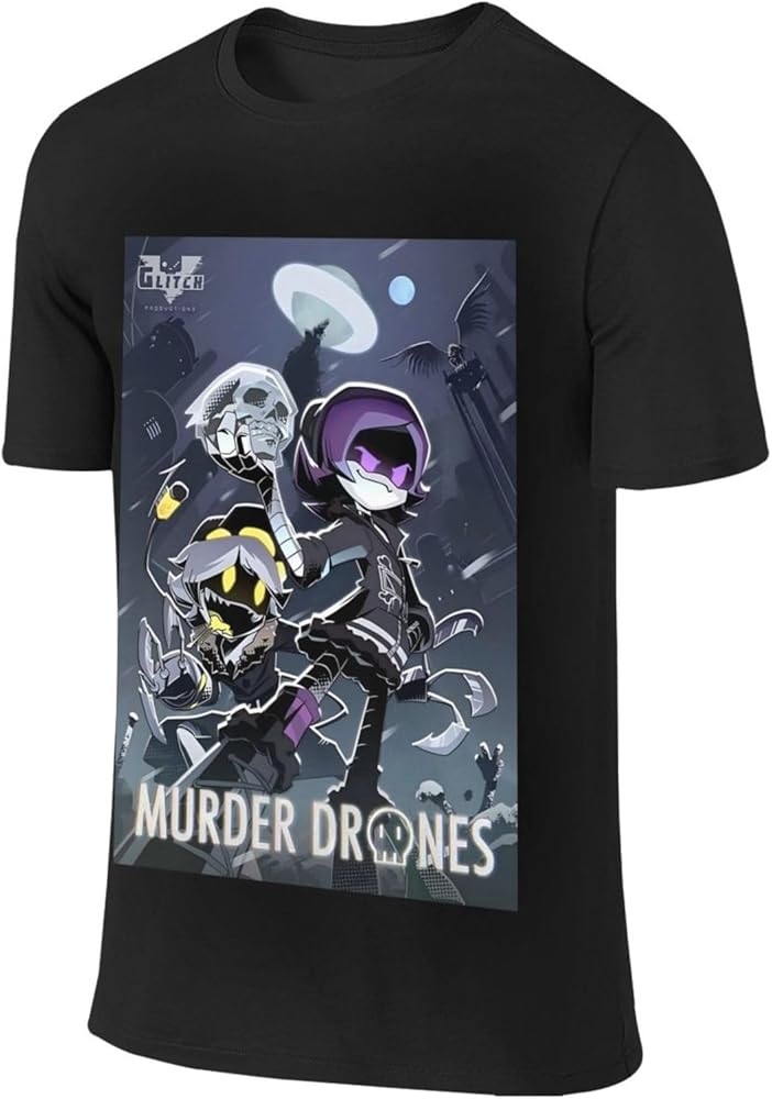 Murder Drones T-Shirt Cartoon Casual Short Sleeve Cotton Tee Tops for Men