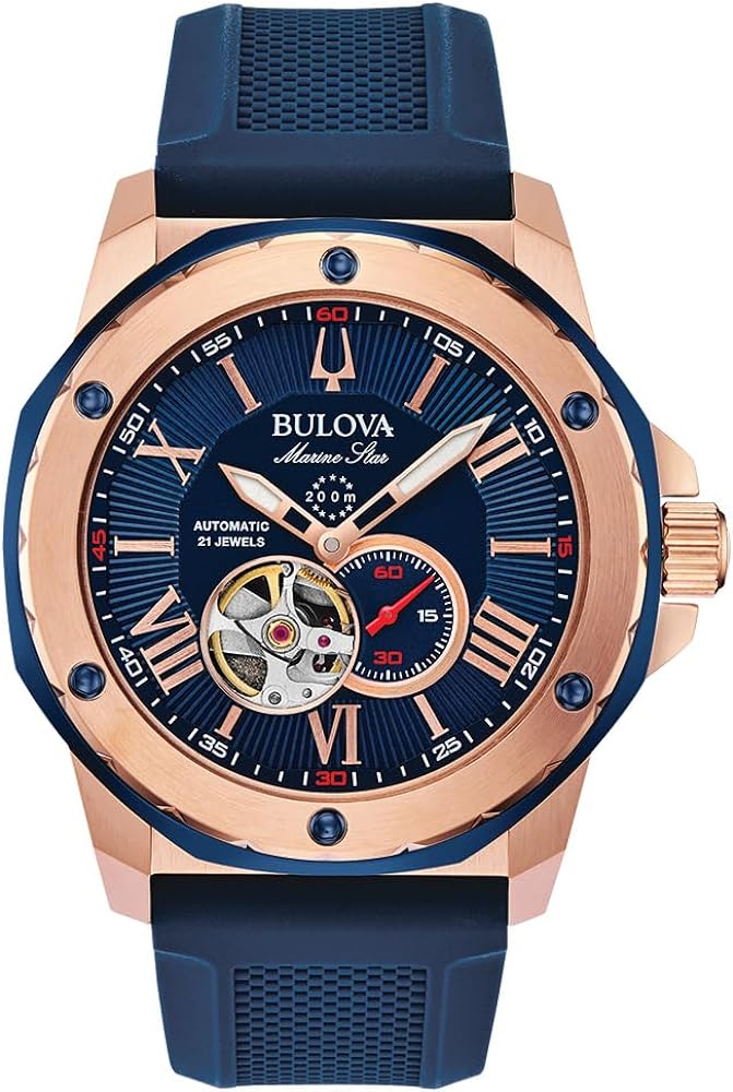 Bulova Men's Marine Star Automatic Blue Dial Watch 98A227