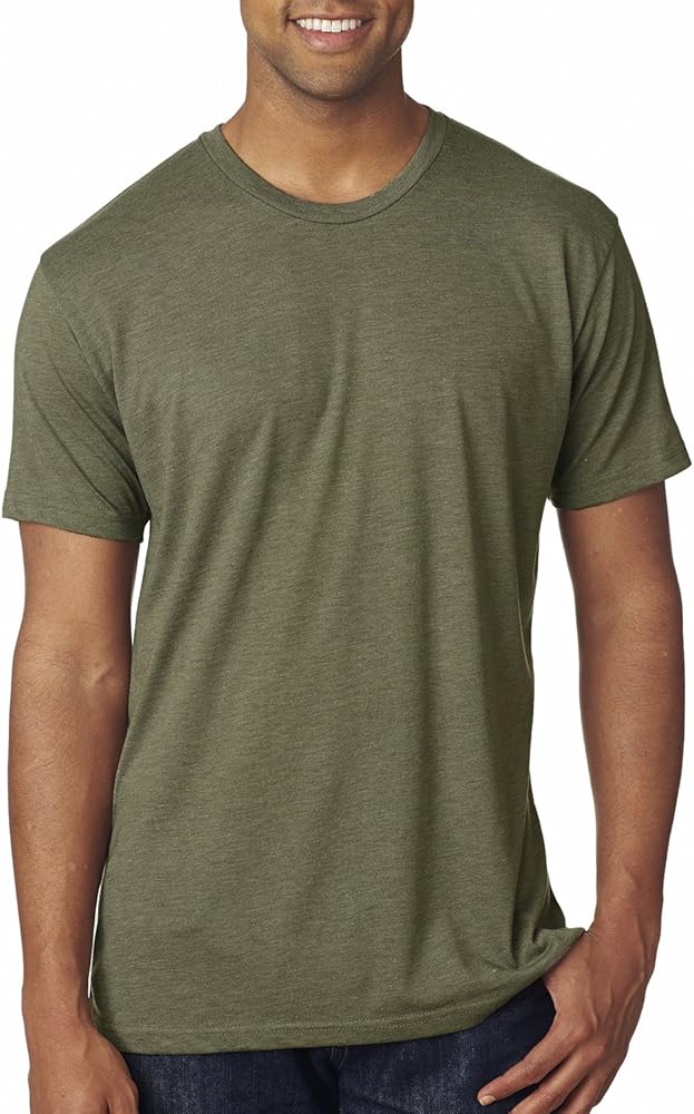 Next Level Apparel Men's TriBlend Knit Crewneck T-Shirt, Military Green, XXXL