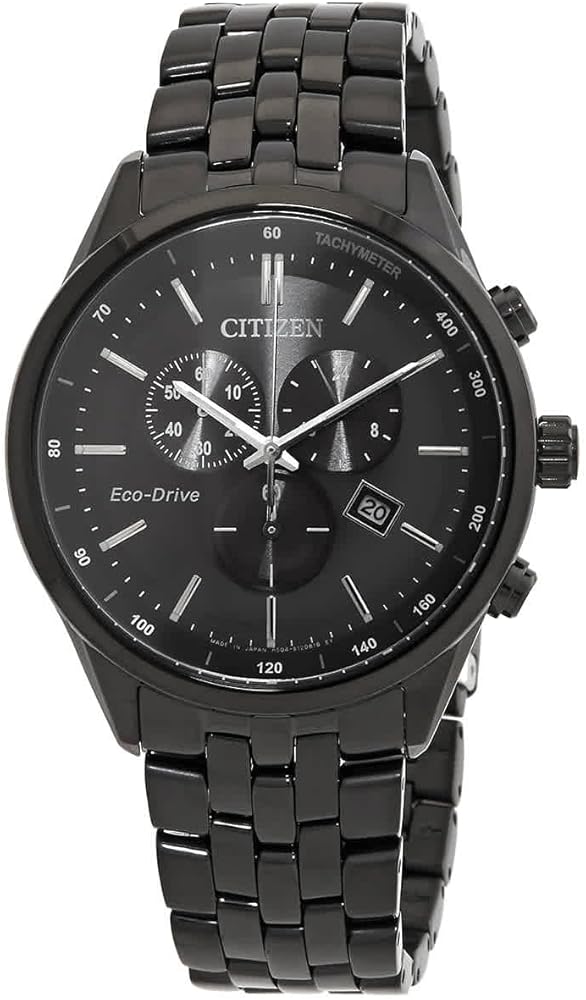 Citizen Eco-Drive Chronograph Black Dial Men's Watch AT2145-86E