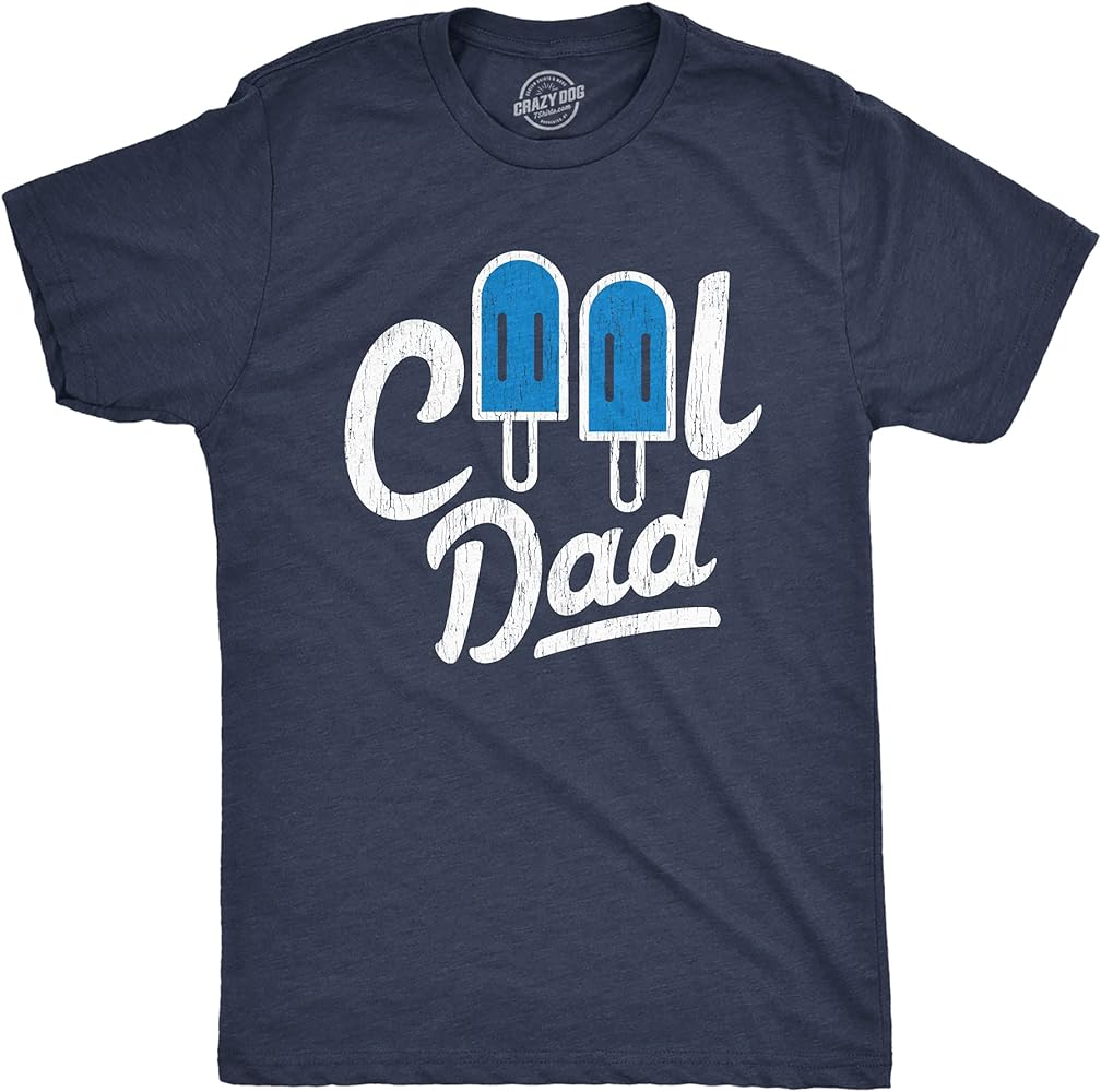 Mens Cool Dad Popsicle Tshirt Funny Summer Fathers Day Appreciation Graphic Tee