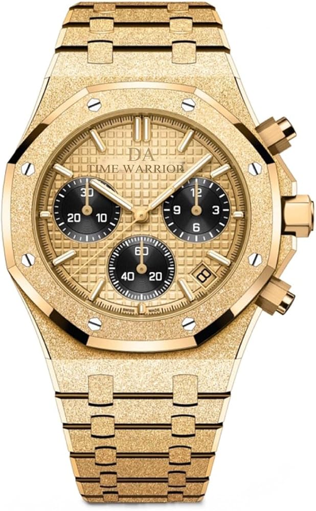 Men's watches DA Royalty Gold Luxury watch Chronograph 316 Stainless Steel, Gold Dial, Japanese Quartz Movement AP Style