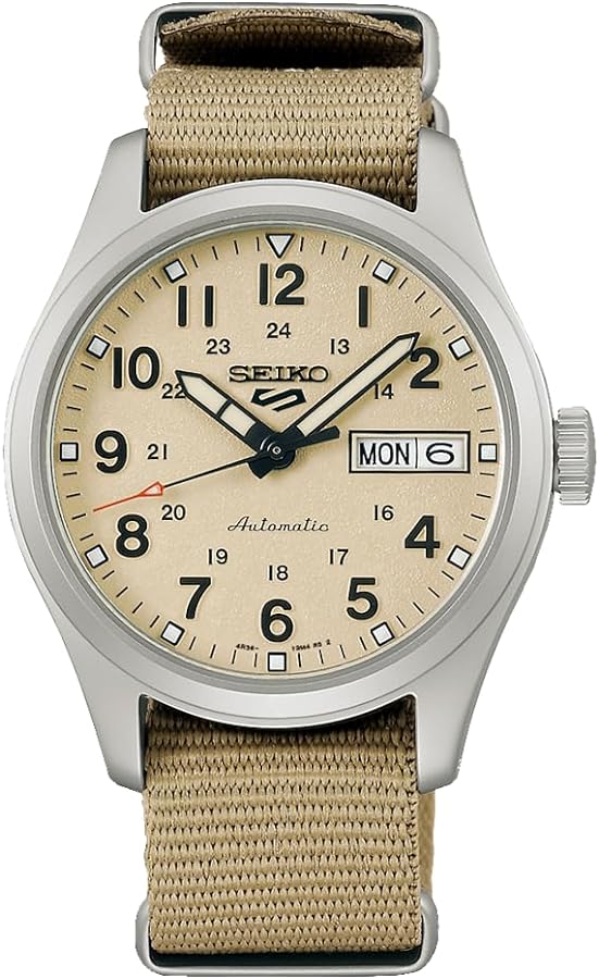 SEIKO 5 Sport SRPJ83 Beige Dial Nylon Automatic Watch