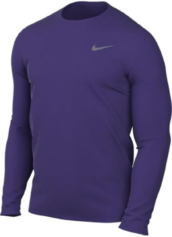 Nike Men's Team Legend Long Sleeve Tee Shirt (Medium, Purple)