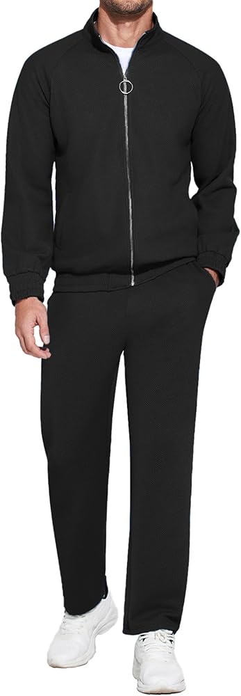 COOFANDY Mens 2 Piece Tracksuit Casual Sweatsuits Full Zip Track Suits Jogging Athletic Suit Sets