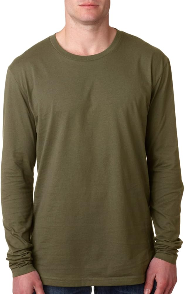 Next Level Men's Cotton Long-Sleeve Crew L MILITARY GREEN