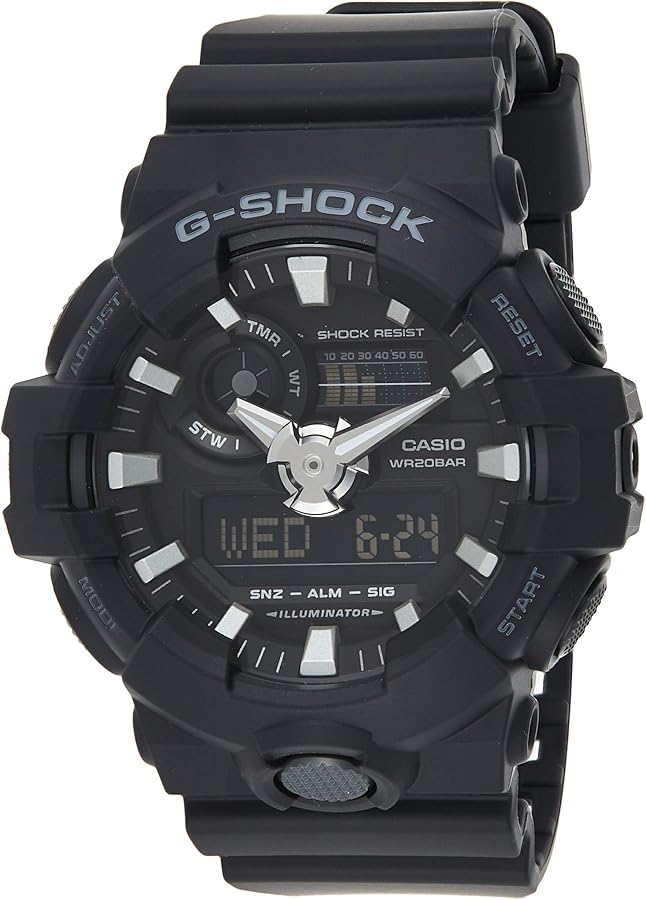 Casio Men's 'G Shock' Quartz Resin Casual Watch, Color:Black (Model: GA-700-1BCR)