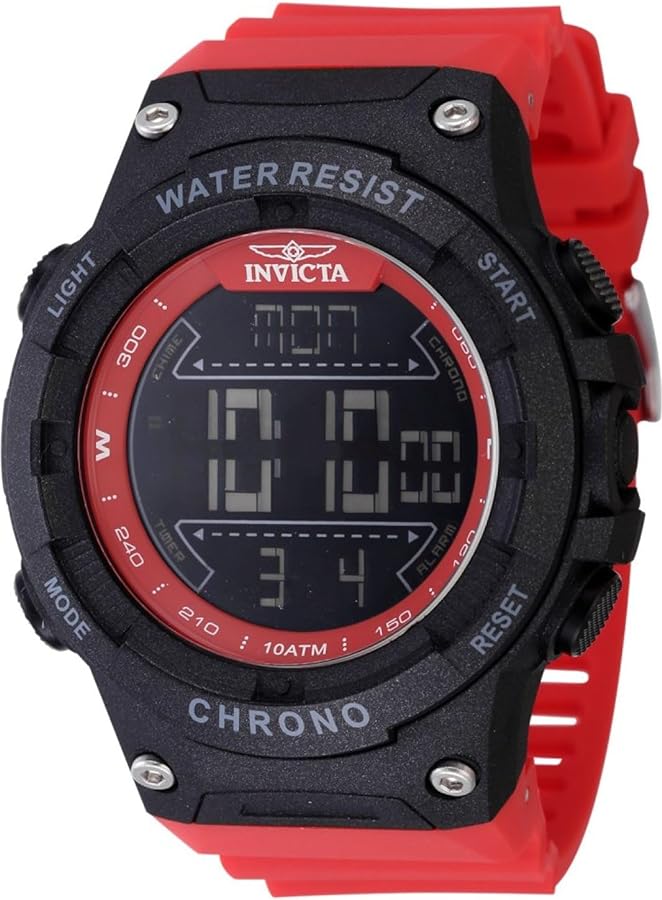 Invicta Racing Men 52mm Plastic Black Black dial Electronic Digital