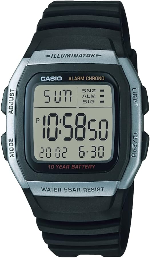 Casio Men's W96H-1AV Stainless Steel Sport Watch with Black Band