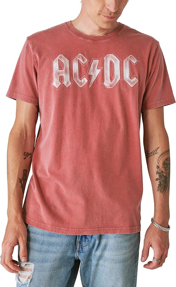 Lucky Brand Mens Acdc Bolt Tee