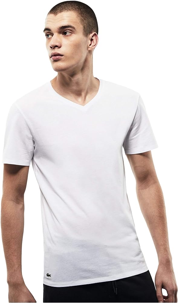 Lacoste Essentials 3 Pack 100% Cotton Regular Fit V-neck T-shirts