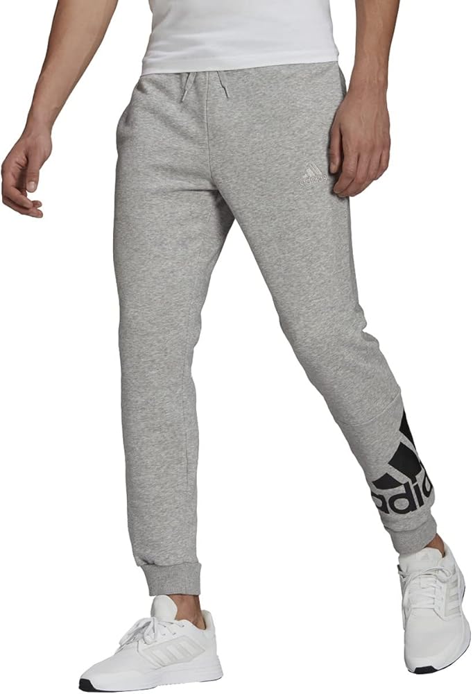 adidas Men's Essentials Fleece Tapered Cuff Logo Pants