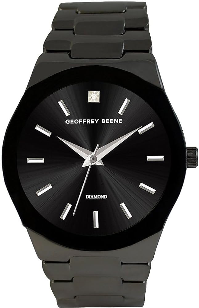 Geoffrey Beene Mens Watch - Stainless Steel Quartz Movement Analog Watch for Men, Gift for Men, Formal or Business Casual Minimalist Wrist Watches 42mm