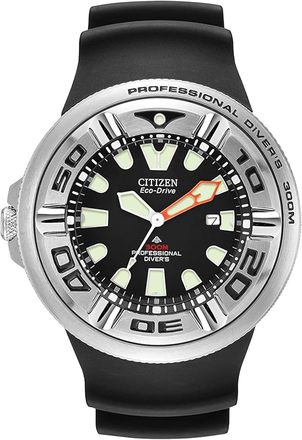 Citizen Men's Promaster Dive Eco-Drive Watch, 3-Hand Date, Polyurethane Strap, ISO Certified, Anti-Reflective Curved Crystal, Screw-Back Case and Crown