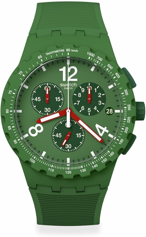 Swatch Unisex Casual Green Watch Plastic Quartz Primarily Green