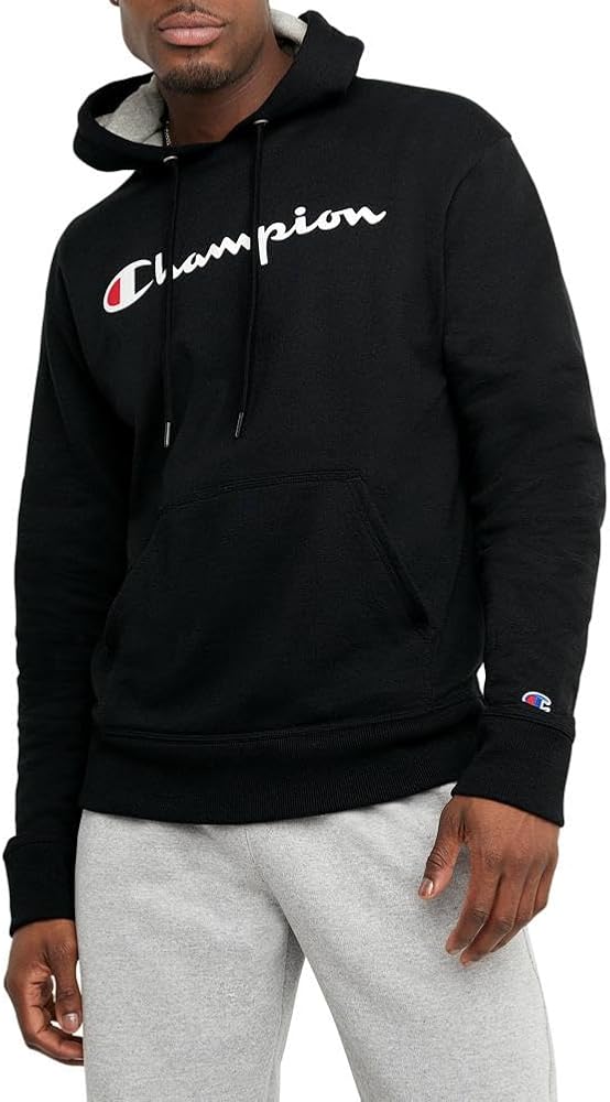 Champion Men'S Hoodie, Powerblend, Fleece Men'S Hoodie, Comfortable Men'S Sweatshirt, Script Logo (Reg. Or Big & Tall)