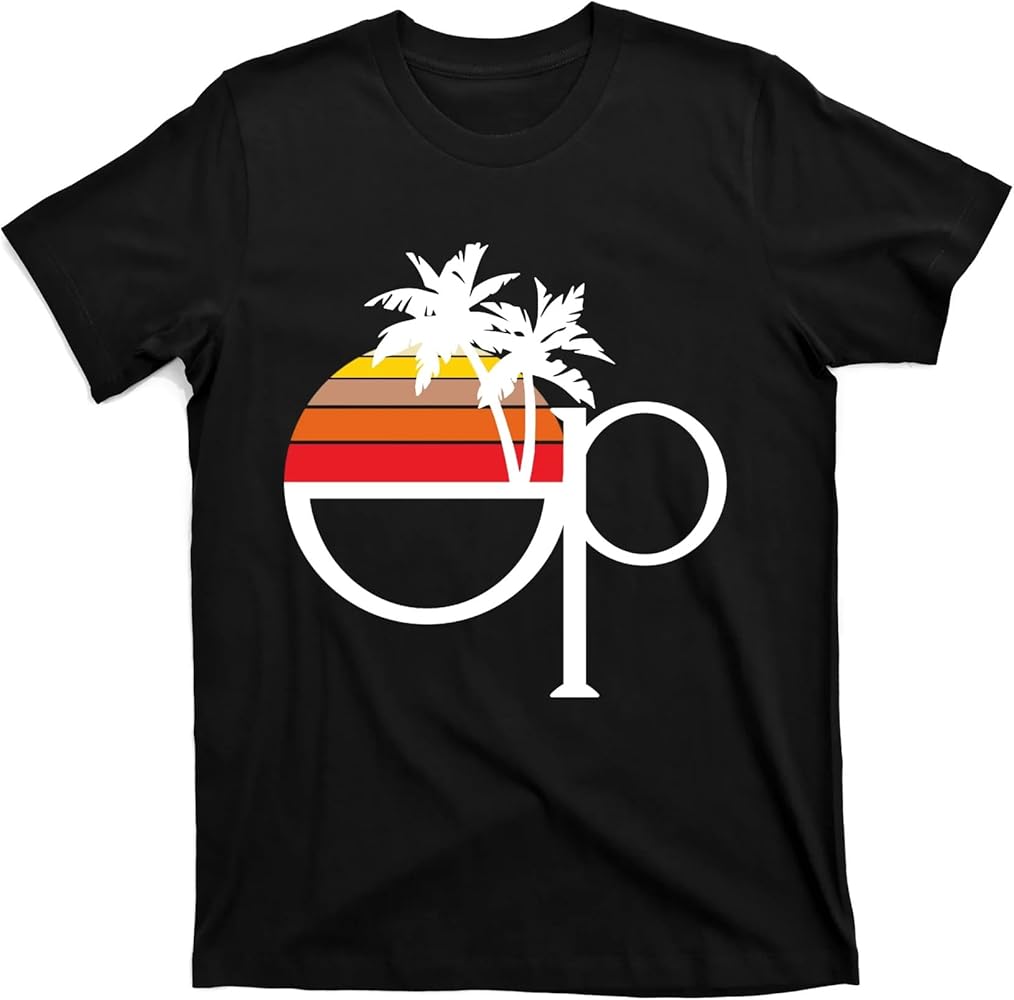 Ocean Pacific 80s Retro Sunset T-Shirt, X-Small-3X-Large, Black