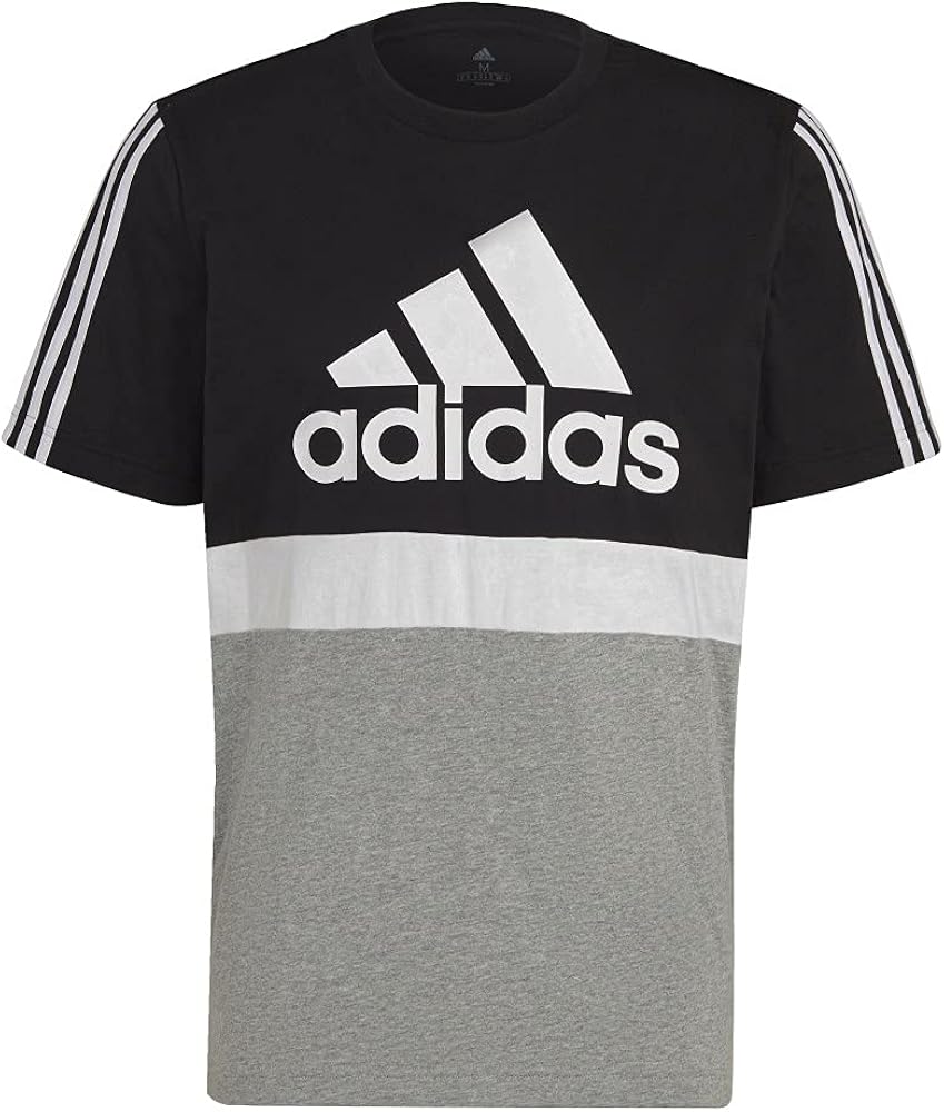 adidas Essentials Colorblock Tee - Mens Casual S Black-White