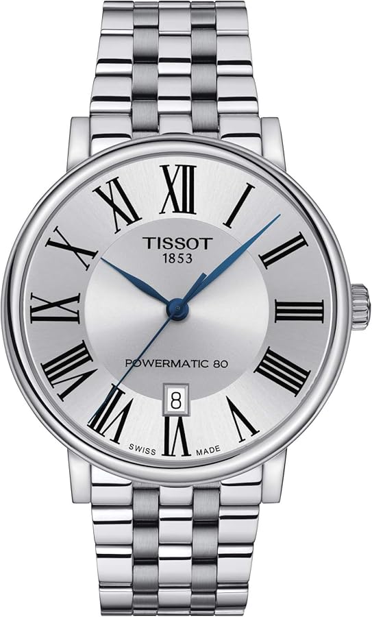 Tissot mens Carson Auto Stainless Steel Dress Watch Grey T1224071103300