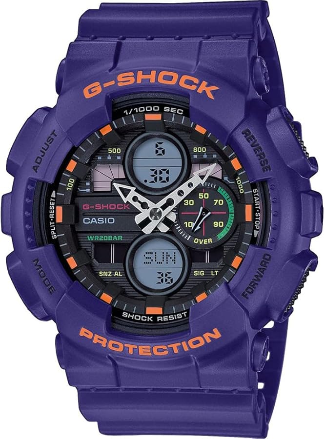 Casio Mens Analogue-Digital Watch, Purple, Strap.