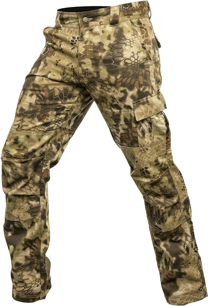 Kryptek Men’s Stalker Pant, Stealthy Camo Hunting Pant with Reinforced Knees, and Seat