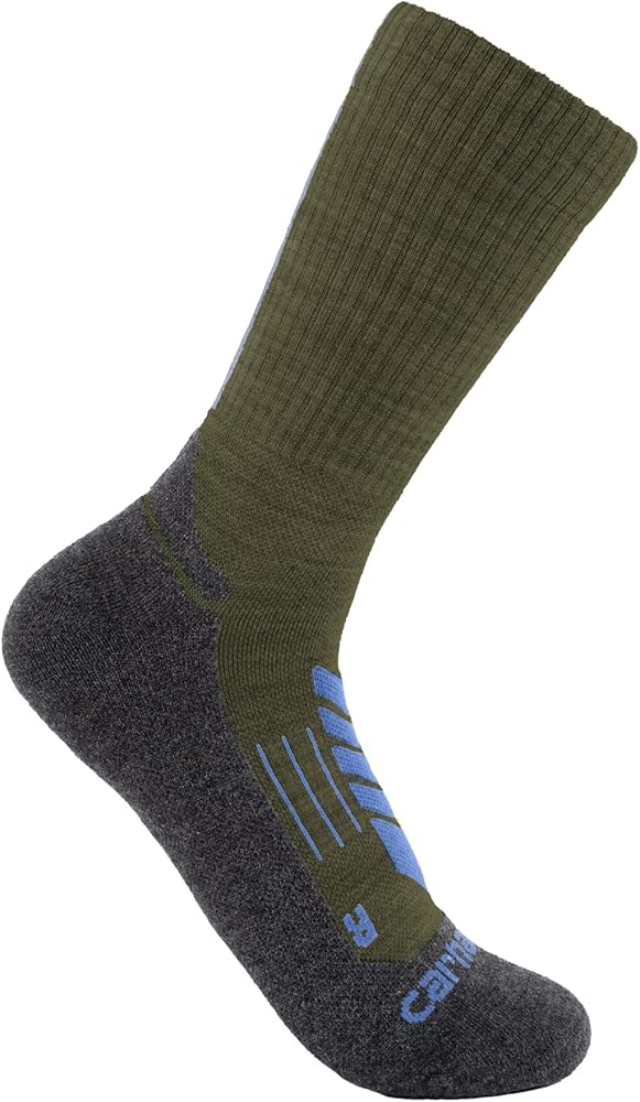 Carhartt Men's Midweight Synthetic-Merino Wool Blend Trail Crew Sock