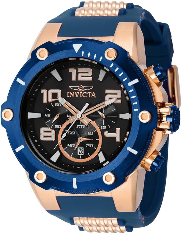 Invicta Men's Speedway 51.5mm Stainless Steel, Silicone Quartz Watch, Rose Gold (Model: 40896)