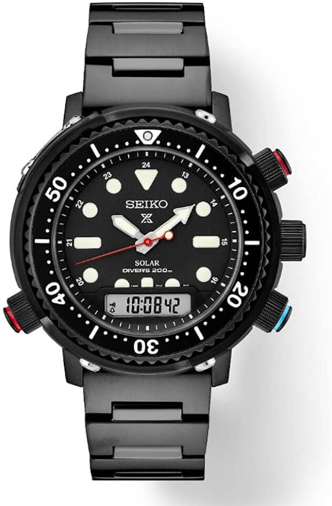 SEIKO Prospex Solar Analog-Digital Diver's Watch Limited Edition 40th Anniversary SNJ037, BLACK