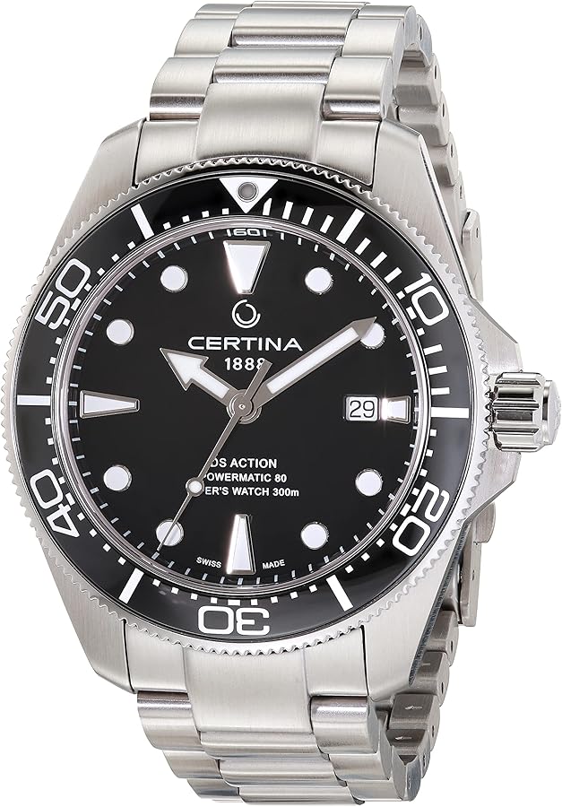 Certina, Mens, DS ACTION Diver 43mm , Stainless Steel, Swiss Automatic, Diving Watch, C0326071105100