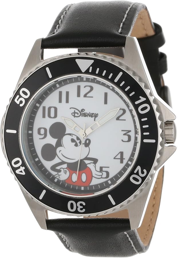 Disney Men's W000518 Mickey Mouse Honor Leather Strap Watch