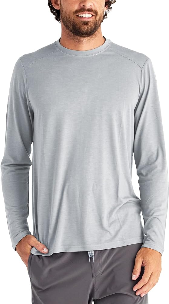 Free Fly Men's Lightweight Long Sleeve Shirt - UPF 20+ Sun Protection, Moisture Wicking, Breathable Bamboo Viscose Shirt