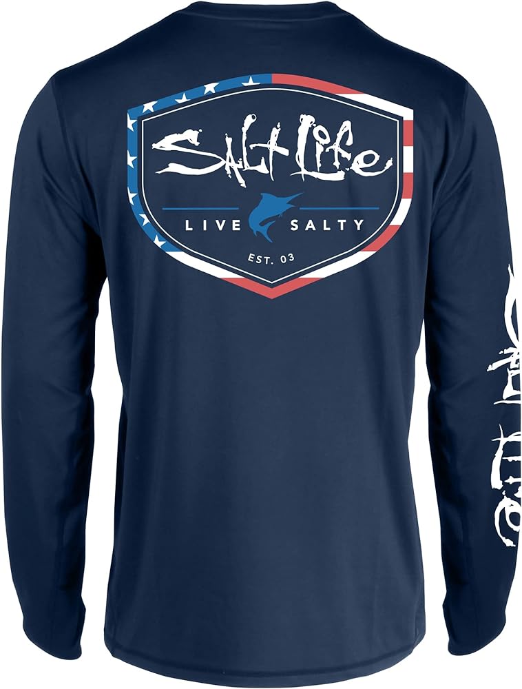 Salt Life Men's Stand Up Long Sleeve Lightweight Nanotex Performance Shirt