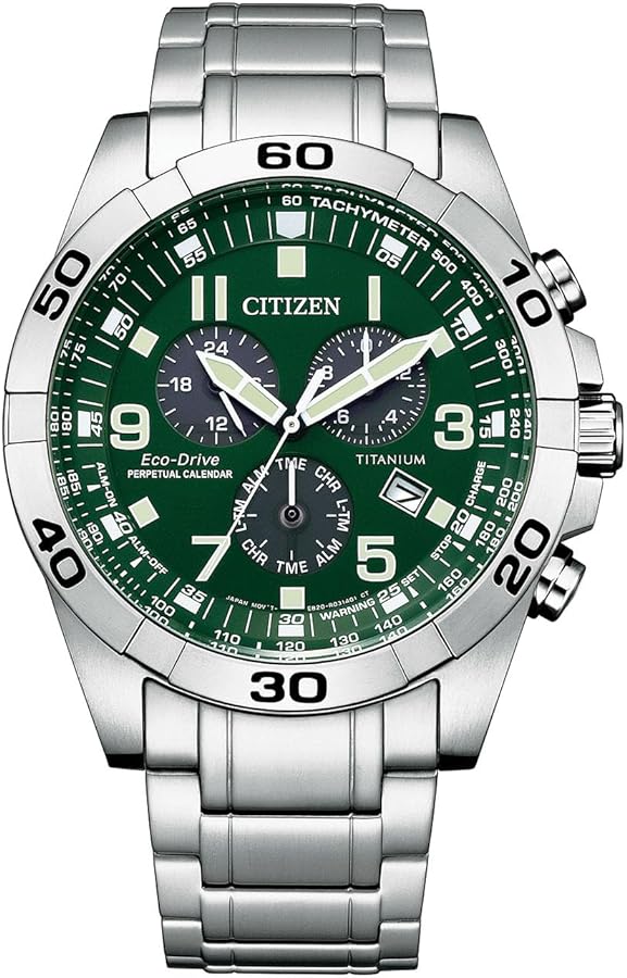 Citizen Men's Eco-Drive Sport Casual Brycen Chronograph Watch, Super Titanium™, Perpetual Calendar, Tachymeter 12/24 Hour Time, Alarm, Date