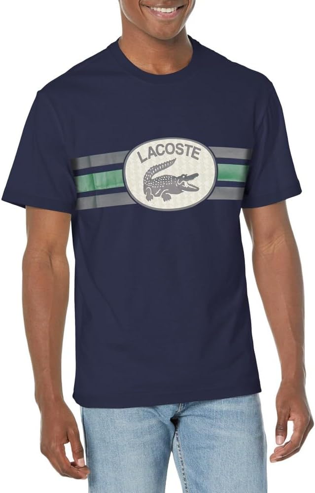 Lacoste Mens Regular Fit Cotton Monogram T-Shirt