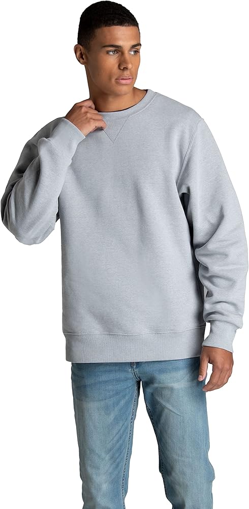 Fruit of the Loom Men's Crafted Comfort Fleece Crewneck Sweatshirts & Pullover Hoodies, Super Soft Cotton Blend, Sizes S-2X, Grey Heather, X-Large