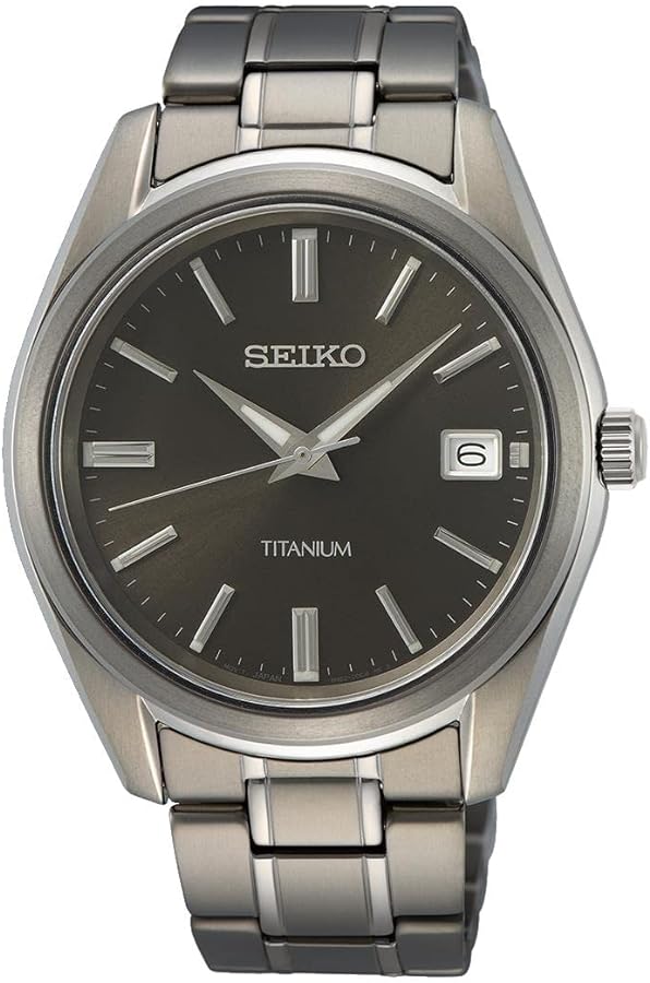 Seiko Herren-Uhr Quarz Titan mit Edelstahlband